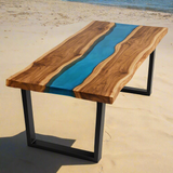 Live Edge River Teak Dining Table