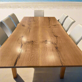 Live Edge White Oak Bookmatch Dining Table