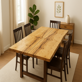 Live Edge Bookmatch Beetle Killed Pine Dining Table