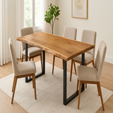 Live Edge Elm Single Slab Dining Table