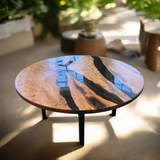 Round Spalted Maple Epoxy River Dining Table