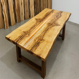 Live Edge Bookmatch Beetle Killed Pine Dining Table
