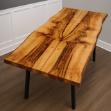 Live Edge Bookmatch Beetle Killed Pine Dining Table