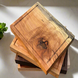 Beech Square Cutting Board with Juice Grooves and Built-In Handle