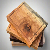 Beech Square Cutting Board with Juice Grooves and Built-In Handle