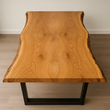 Live Edge Bookmatch Elm Dining Table