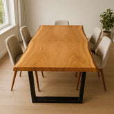 Live Edge Bookmatch Elm Dining Table