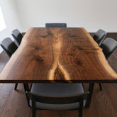Live Edge Bookmatch Black Walnut Dining Table