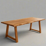 Live Edge Jointed Teak Dining Table