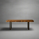 Live Edge Black Walnut Burl Console Table