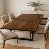Live Edge Bookmatch Black Walnut Burl Dining Table
