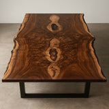 Live Edge Bookmatch Black Walnut Burl Dining Table