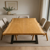 Live Edge Bookmatch White Oak Dining Table