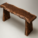 Live Edge Black Walnut Burl Bench