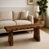 Live Edge Black Walnut Burl Bench