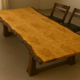 Live Edge Jointed Mapa Burl Dining Table