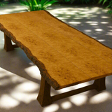 Live Edge Jointed Mapa Burl Dining Table
