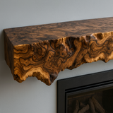 Live Edge Black Walnut Burl Mantel