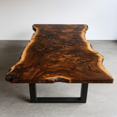 Live Edge Black Walnut Burl Single Slab Dining Table