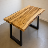 Live Edge Ambrosia Maple Single Slab Dining Table