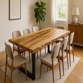 Live Edge Ambrosia Maple Single Slab Dining Table