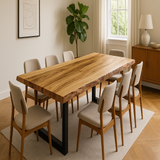 Live Edge Ambrosia Maple Single Slab Dining Table