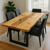Live Edge Beetle Killed Pine Single Slab Dining Table
