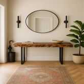 Live Edge Black Walnut Burl Console Table