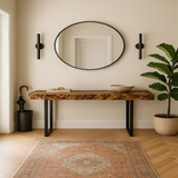 Live Edge Black Walnut Burl Console Table