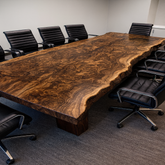 Live Edge Black Walnut Burl Conference Table