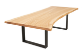 Live Edge Hickory Single Slab Dining Table