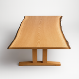 Live Edge Red Oak Single Slab Dining Table
