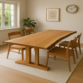 Live Edge Red Oak Single Slab Dining Table