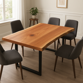 Live Edge Cedar Single Slab Dining Table