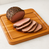Hickory Square Cutting Board with Juice Grooves and Built-In Handle