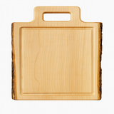 Maple Square Cutting Board with Juice Grooves and Built-In Handle