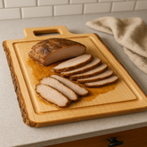 Maple Square Cutting Board with Juice Grooves and Built-In Handle