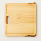 Spruce Square Cutting Board with Juice Grooves and Built-In Handle