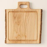 White Oak Square Cutting Board with Juice Grooves and Built-In Handle
