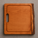 Cherry Square Cutting Board with Juice Grooves and Built-In Handle