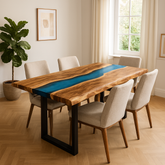 Live Edge River Teak Dining Table