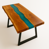 Live Edge Epoxy River Parota Dining Table