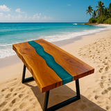 Live Edge Epoxy River Parota Dining Table