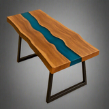 Live Edge Epoxy River Acacia Dining Table