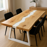 Live Edge Hickory Epoxy River Table