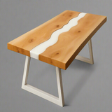 Live Edge Hickory Epoxy River Table