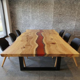 Live Edge Elm Epoxy River Table