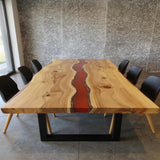 Live Edge Elm Epoxy River Table