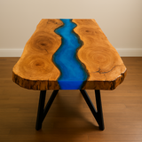 Live Edge Cottonwood Epoxy River Table