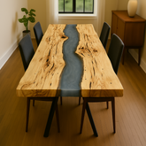 Live Edge Beetle Killed Pine Epoxy River Table
